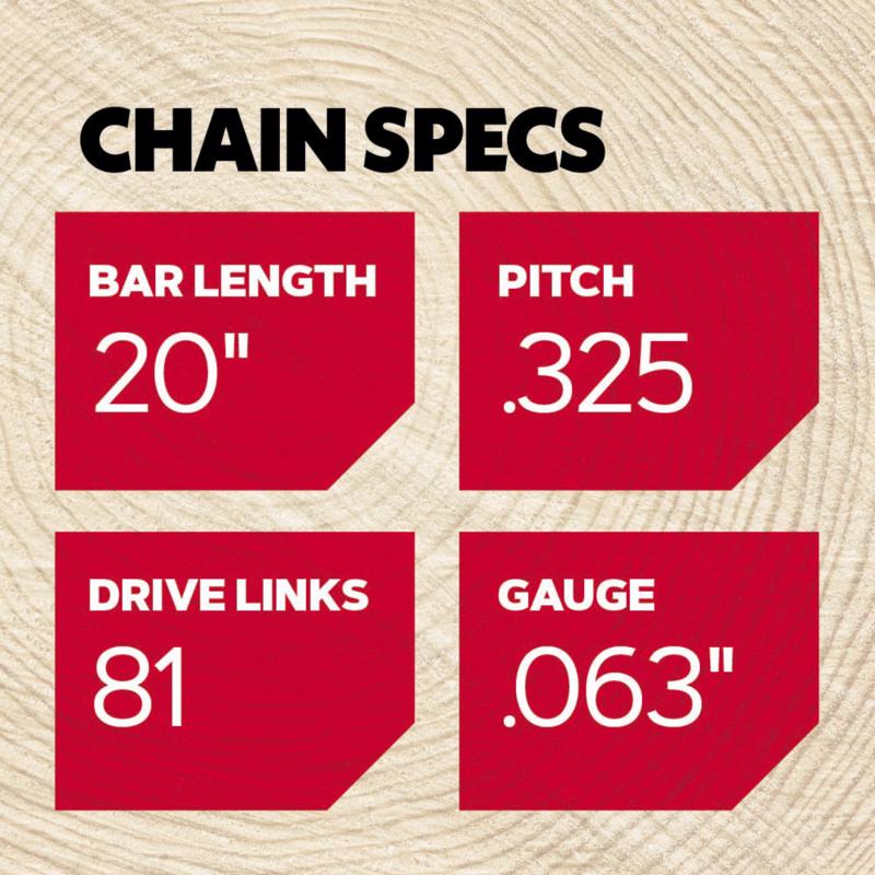 Oregon PowerCut V81 20 in. Chainsaw Chain 81 links