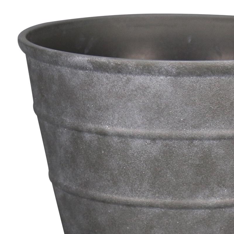 v 12 in. H X 16 in. D Polyresin Hamilton Planter Charcoal