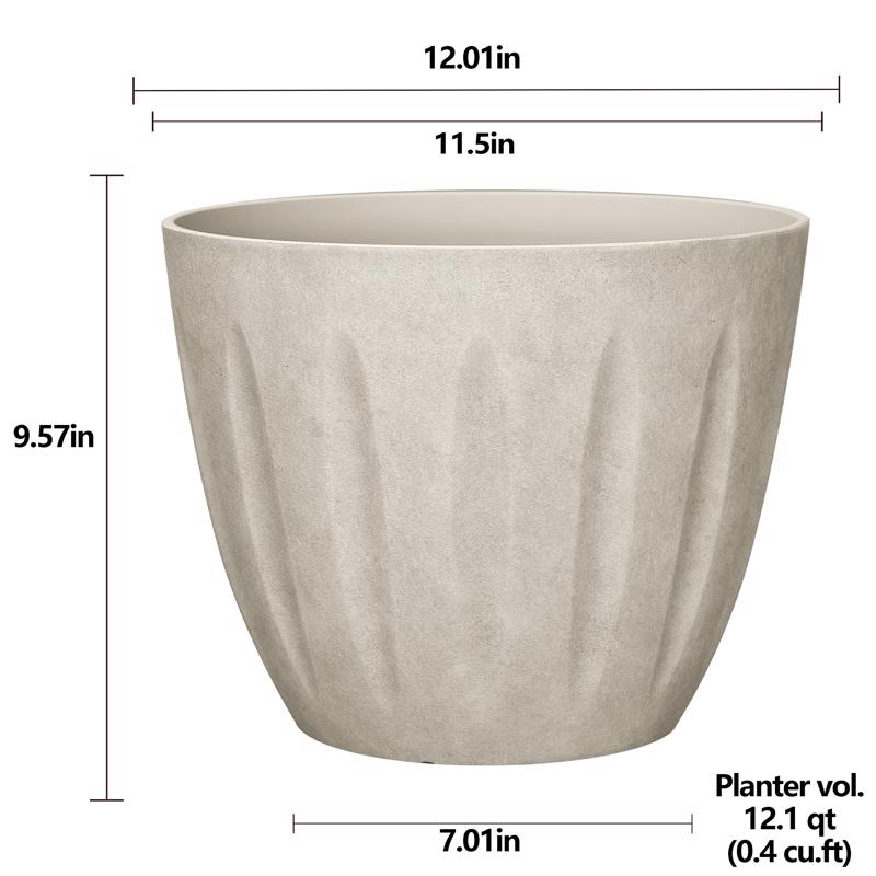 L&G 10 in. H X 12 in. W X 12 in. D X 12 in. D Polyresin Spritzer Planter Sand