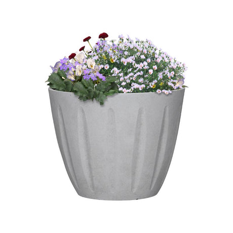 L&G 10 in. H X 12 in. D Polyresin Spritzer Planter Stone