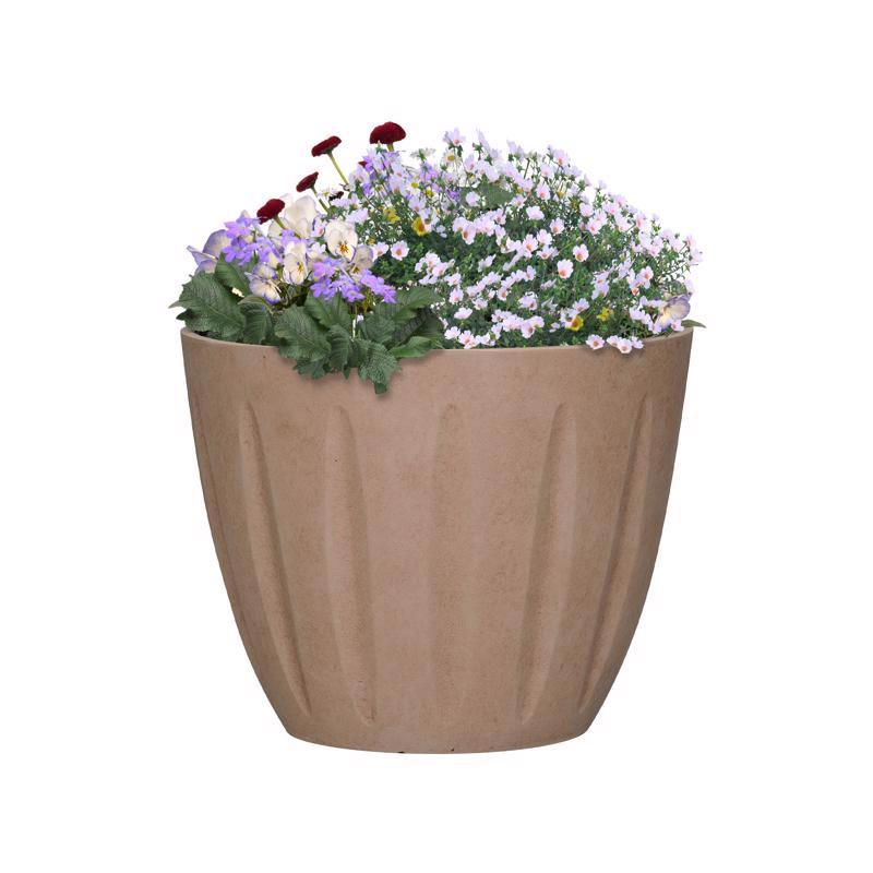L&G 10 in. H X 12 in. W X 12 in. D X 12 in. D Polyresin Spritzer Planter Terracotta