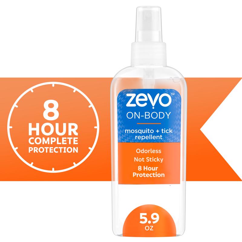 Zevo On-Body Pump Spray Insect Repellent Liquid For Mosquitoes/Ticks 5.9 oz, Pack of 8