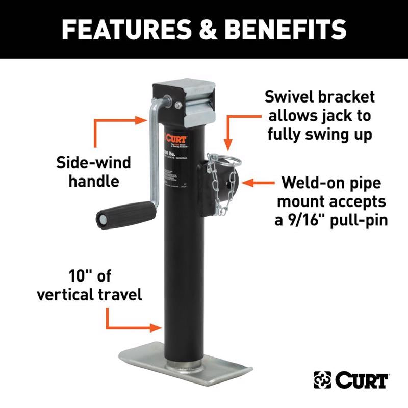 CURT Manual 2000 lb Trailer Jack