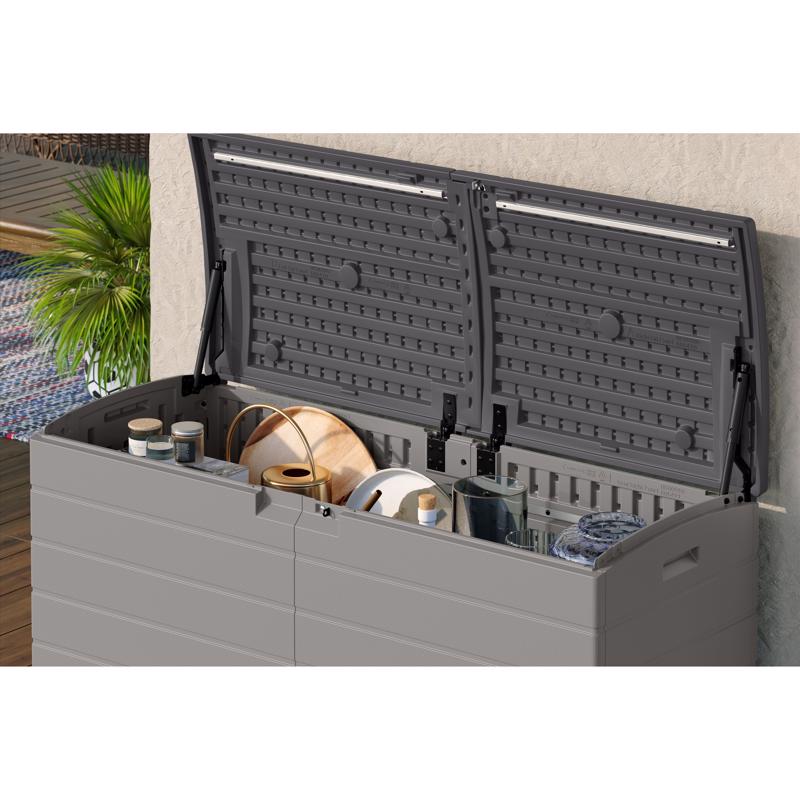 Suncast 59 in. W X 23 in. D Gray Plastic Deck Box 120 gal