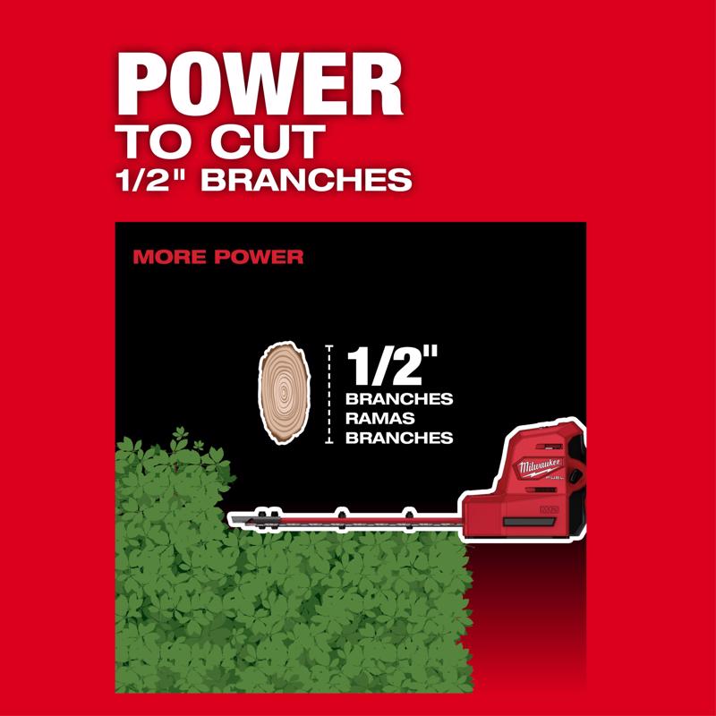 Milwaukee M12 FUEL 2533-20 8 in. 12 V Battery Hedge Trimmer Tool Only