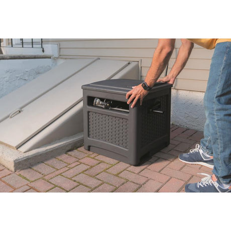 Suncast Smart Trak 225 ft. Gray Free Standing Hideaway Hose Reel