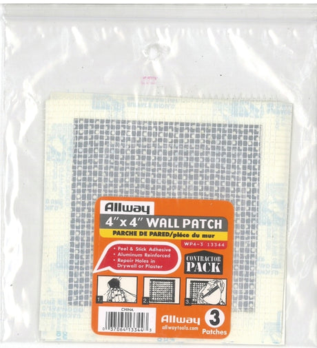 ALLWAY WP4-3 Drywall Patch, 4 x 4 in Dimensions, Pack of 10
