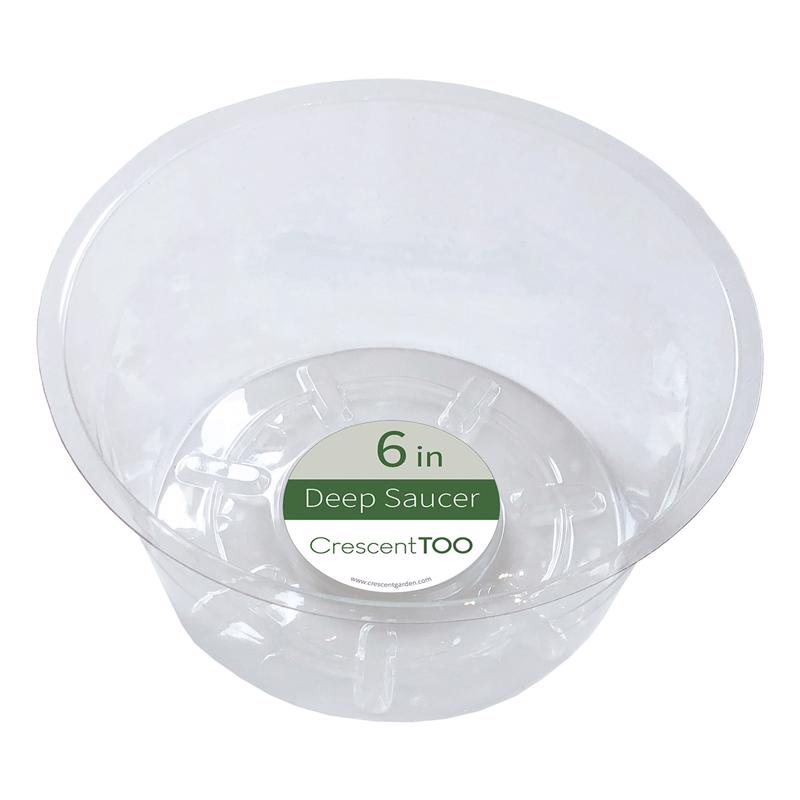 Crescent Garden 2.9 in. H X 6 in. D Plastic Deep Plant Saucer Clear, Pack of 50
