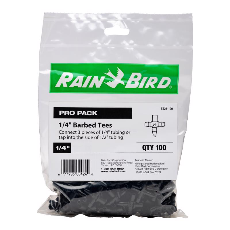Rain Bird 1/4 in. Barbed Drip Irrigation Tee 1 pk
