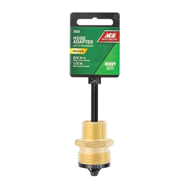 Ace 3/4 in. MHT x 1/2 in. MPT in. Brass Threaded Double Male Hose Adapter, Pack of 5