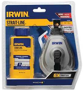 Irwin 1932889 Chalk Reel, 8 oz Chalk Capacity, 100 ft L Line, 6:1 Gear Ratio