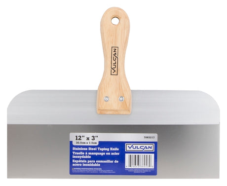 Vulcan 36053 Knife, 3 in W Blade, 12 in L Blade, Stainless Steel Blade, Tapered Blade, Wood Handle, Wood Handle