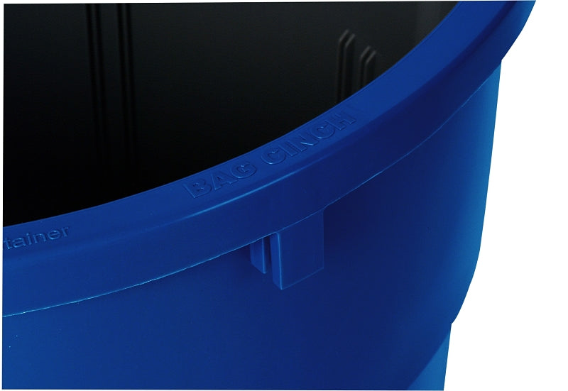 Continental Commercial Huskee 3200-1 Recycling Receptacle, 32 gal, Plastic, Blue, 22 in Dia x 27-3/8 in L Dimensions