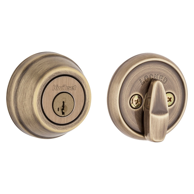 Kwikset 97809-010 Deadbolt, Antique Brass