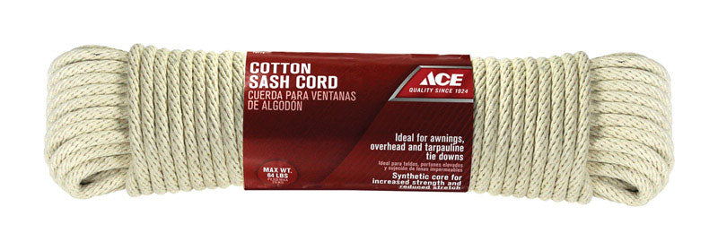 Ace 3/8 in. D X 100 ft. L White Solid Braided Cotton Cord