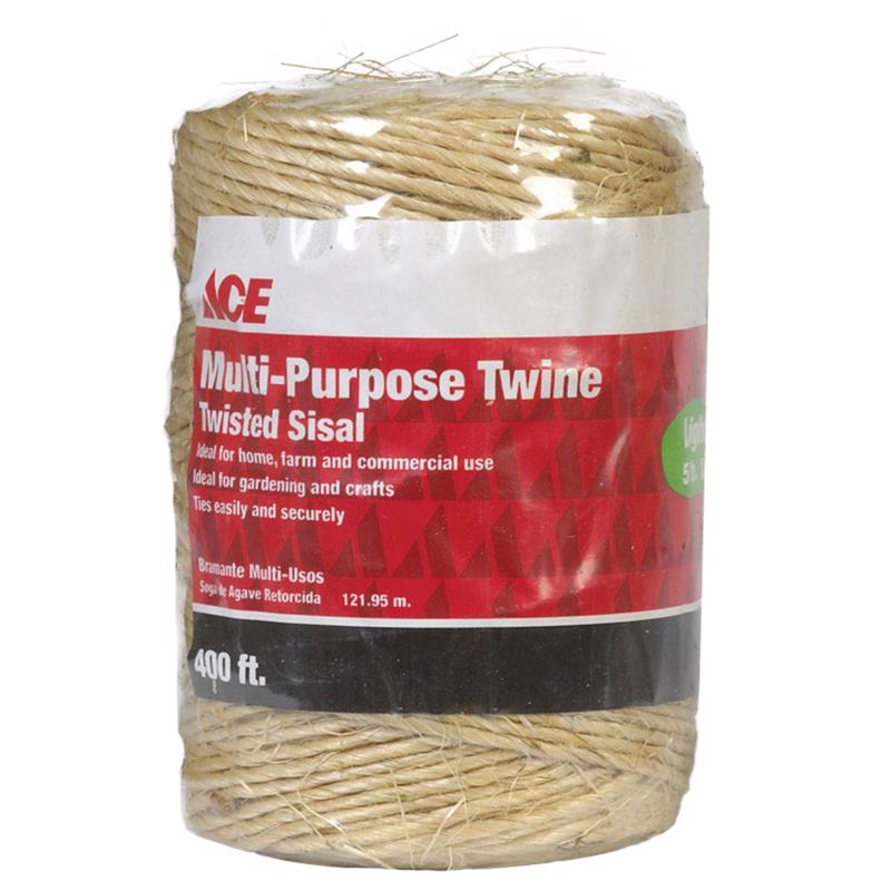Ace 400 ft. L Brown Twisted Sisal Twine, Pack of 6
