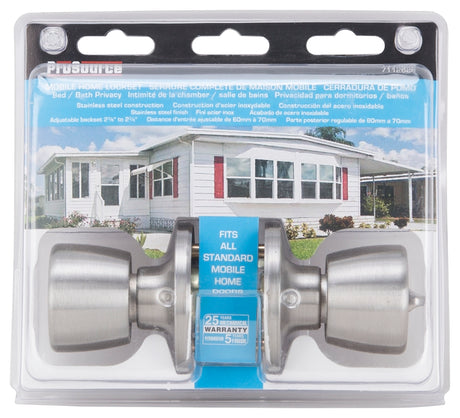 ProSource T-5764SS-BK Privacy Lockset, Bell, Tulip Design, Stainless Steel, Stainless Steel