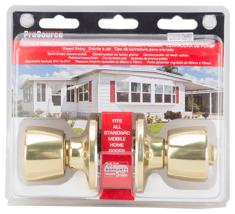 ProSource T-5764PB-ET Entry Knob, Brass, Polished Brass, Pack of 3