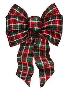 Holidaytrims 6126 Deluxe Bow, Cheer Plaid Design, Fabric, Pack of 12