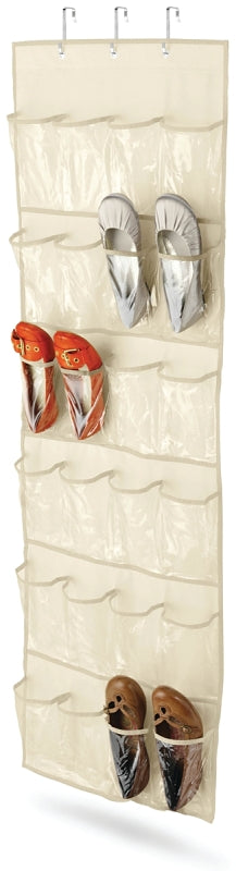 Honey-Can-Do SFT-01256 Shoe Organizer, 21 in W, 57 in H, Canvas, Beige, Pack of 10