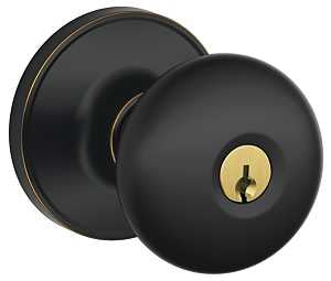 Schlage Stratus Series J54 STR 716 Entry Knob, Knob Handle, Aged Bronze, Metal, C Keyway, Residential, 3 Grade