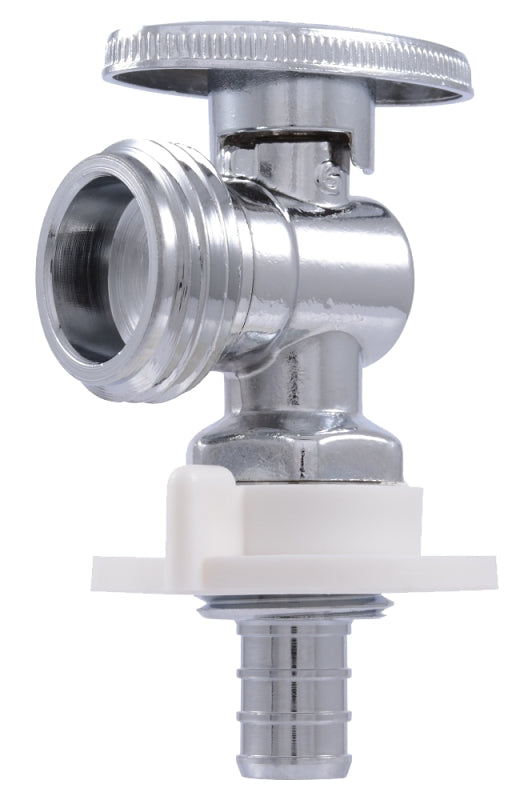 SharkBite 23064LF Crimp Angle Stop, 1/2 x 3/4 in Connection, Barb x MHT, 160 psi Pressure, Brass Body