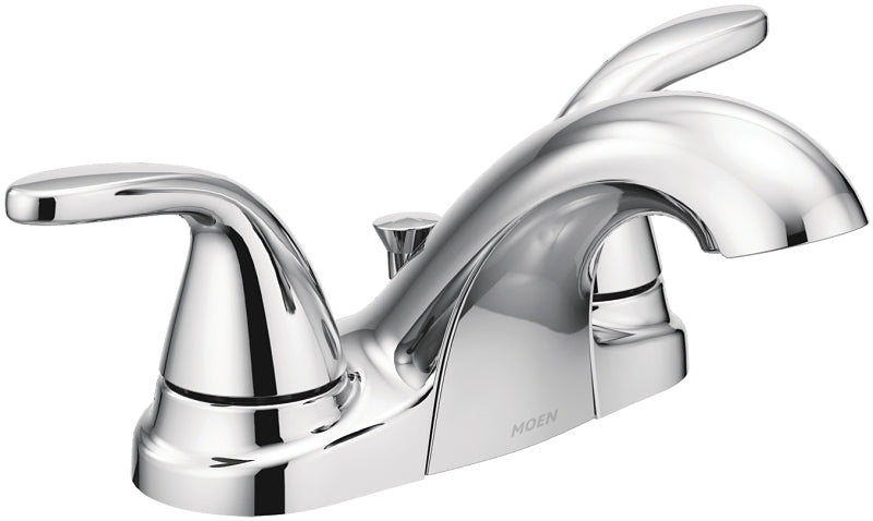 Moen Adler Series WS84403 Bathroom Faucet, 1.2 gpm, 2-Handle, 3-Faucet Hole, Metal, Chrome Plated, Lever Handle