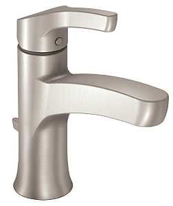Moen Danika Series WSL84733SRN Bathroom Faucet, 1.2 gpm, 1-Handle, Metal, Brushed Nickel, Lever Handle