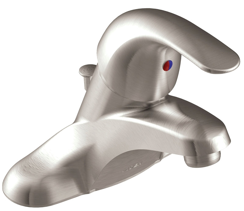 Moen Adler Series WSL84502SRN Bathroom Faucet, 1.2 gpm, 1-Handle, Metal, Brushed Nickel, Lever Handle