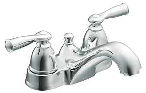 Moen Banbury WS84912 Series Bathroom Faucet, Low Arc Spout, Chrome Plated, 5/16 to 1-3/16 in Plate Size, 5-5/8 in, Metal