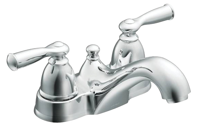 Moen Banbury WS84912 Series Bathroom Faucet, Low Arc Spout, Chrome Plated, 5/16 to 1-3/16 in Plate Size, 5-5/8 in, Metal