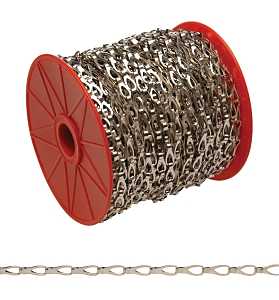 Campbell 0713027 Sash Chain, 3, 82 ft L, 25 lb Working Load, Steel, Chrome