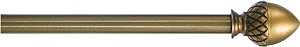 Kenney KN44100 Finial Rod, 1/2 in Dia, 28 to 48 in L, Plastic, Antique Brass