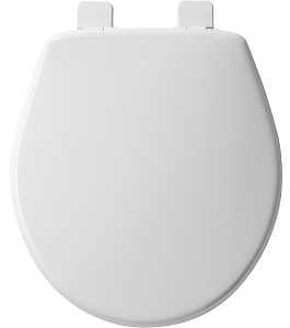 Mayfair 580ARSL 000 Toilet Seat, 14.68 in W, 16.6 in H, Round, Plastic, White, Top-Tite Hinge