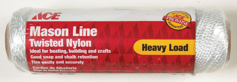 Ace .073 in. D X 185 ft. L White Twisted Nylon Mason Line, Pack of 6
