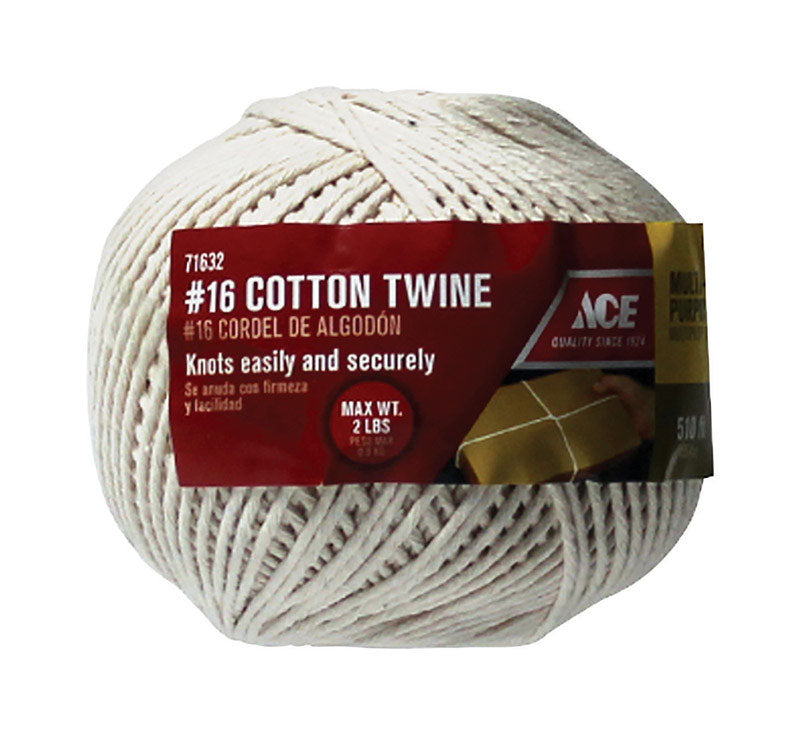 Ace #16 in. D X 510 ft. L White Wrapping Cotton Twine, Pack of 6