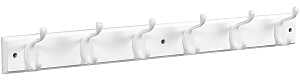 National Hardware B8170 S827-071 Series Hook Rail, Wall Mounting, 27 in L x 0.6 in W x 2.75 in H Dimensions, White, Wood