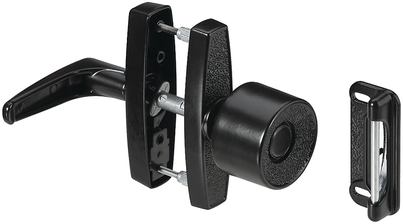 National Hardware V1307 Series N178-798 Knob Latch, Black, Zinc, 5/8 to 1-3/8 in Thick Door