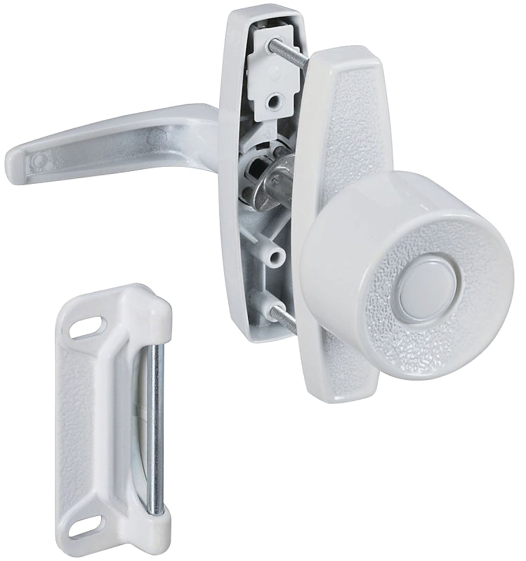 National Hardware V1307 Series N212-993 Knob Latch, White, Zinc, 5/8 to 1-3/8 in Thick Door