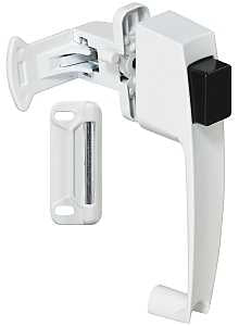 National Hardware V1316 Series N213-074 Pushbutton Latch, White, 1-3/4 in Hole Spacing, Zinc, 5/8 to 2 in Thick Door