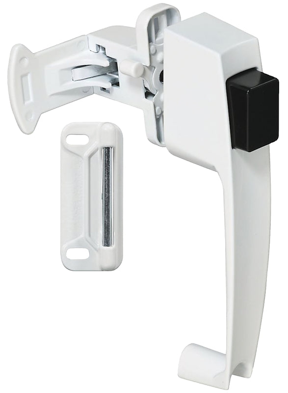National Hardware V1316 Series N213-074 Pushbutton Latch, White, 1-3/4 in Hole Spacing, Zinc, 5/8 to 2 in Thick Door