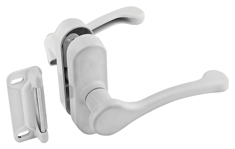 National Hardware V1320 Series N262-196 Lever Latch, White, 1-3/4 in Hole Spacing, Zinc, 3/4 to 2 in Thick Door