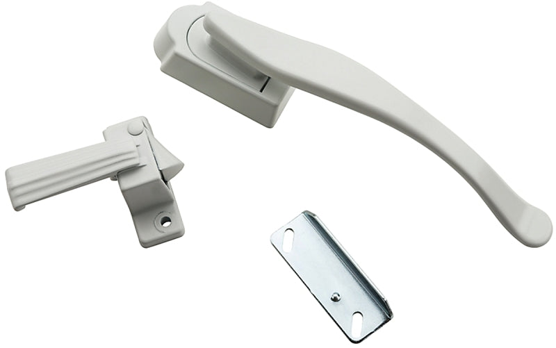 National Hardware V1331 Series N100-035 Lift Lever Latch, White, 1-3/4 in Hole Spacing, Zinc, 3/4 to 1-1/4 in Thick Door