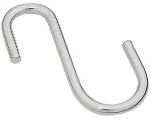 National Hardware 3315 Series N263-582 Open S-Hook, Steel, Zinc, Pack of 10