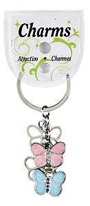 Hy-Ko KH430 Key Ring, Butterfly Charms, Pack of 5