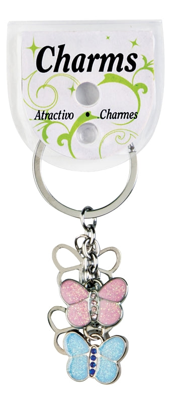 Hy-Ko KH430 Key Ring, Butterfly Charms, Pack of 5