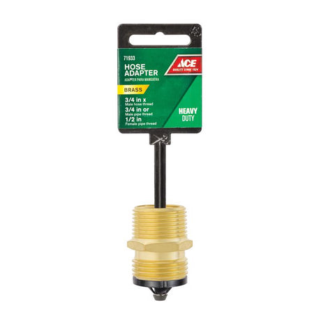 Ace 3/4 in. MHT x 3/4 in. MPT x 1/2 in. FPT in. Brass Threaded Hose Adapter, Pack of 5