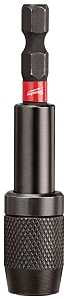 Milwaukee SHOCKWAVE 48-32-4531 Series Bit Holder, 2-7/8 in L, 1/4 in Drive, Hex Drive, 1/4 in Shank, Hex Shank, Steel