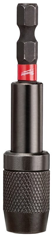 Milwaukee SHOCKWAVE 48-32-4531 Series Bit Holder, 2-7/8 in L, 1/4 in Drive, Hex Drive, 1/4 in Shank, Hex Shank, Steel