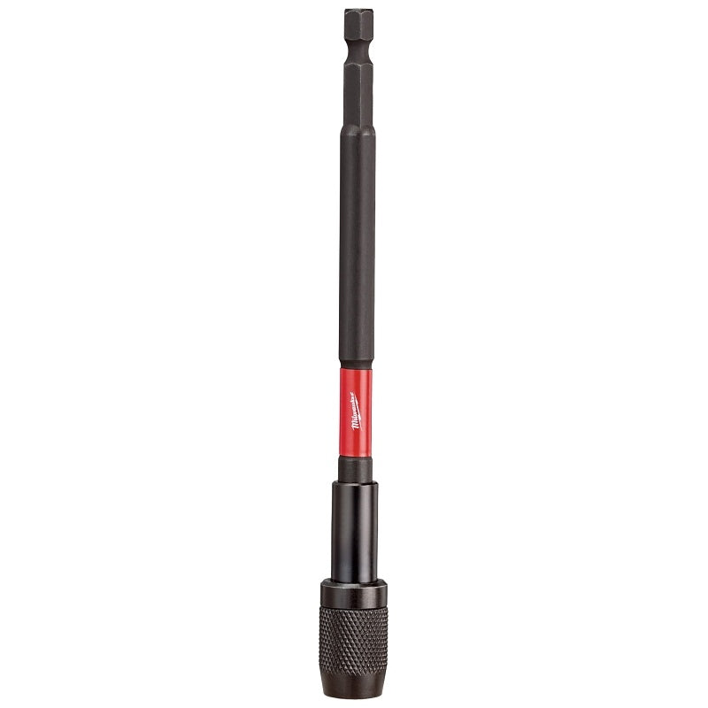 Milwaukee SHOCKWAVE 48-32-4532 Series Bit Holder, 6 in L, 1/4 in Drive, Hex Drive, 1/4 in Shank, Hex Shank, Steel, 1/PK